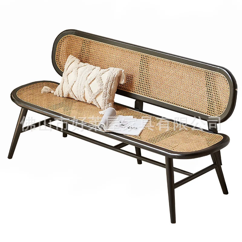 CX solid wood western restaurant double retro casual rattan chair log bed and breakfast balcony home