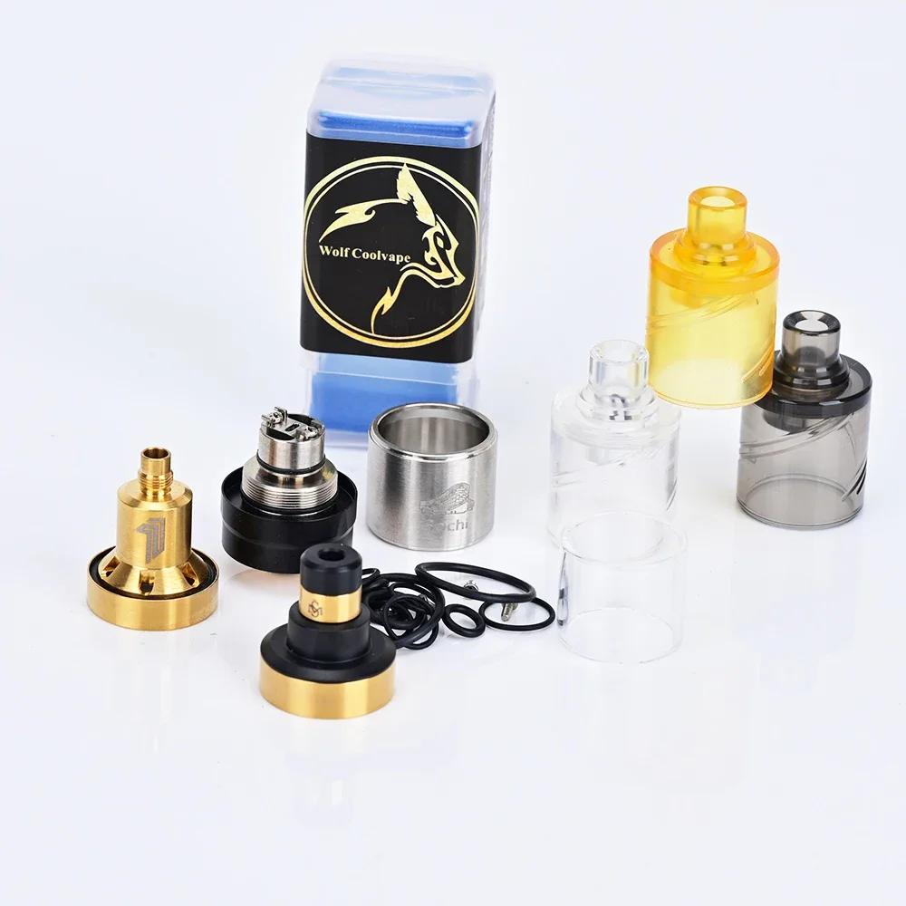 Wolfcoolvape Style Kayfun V6 RTA MTL Vape Tank Atomizer مع غطاء جرس ملء علوي رذاذ قابل لإعادة البناء لأضواء MTL Vaping