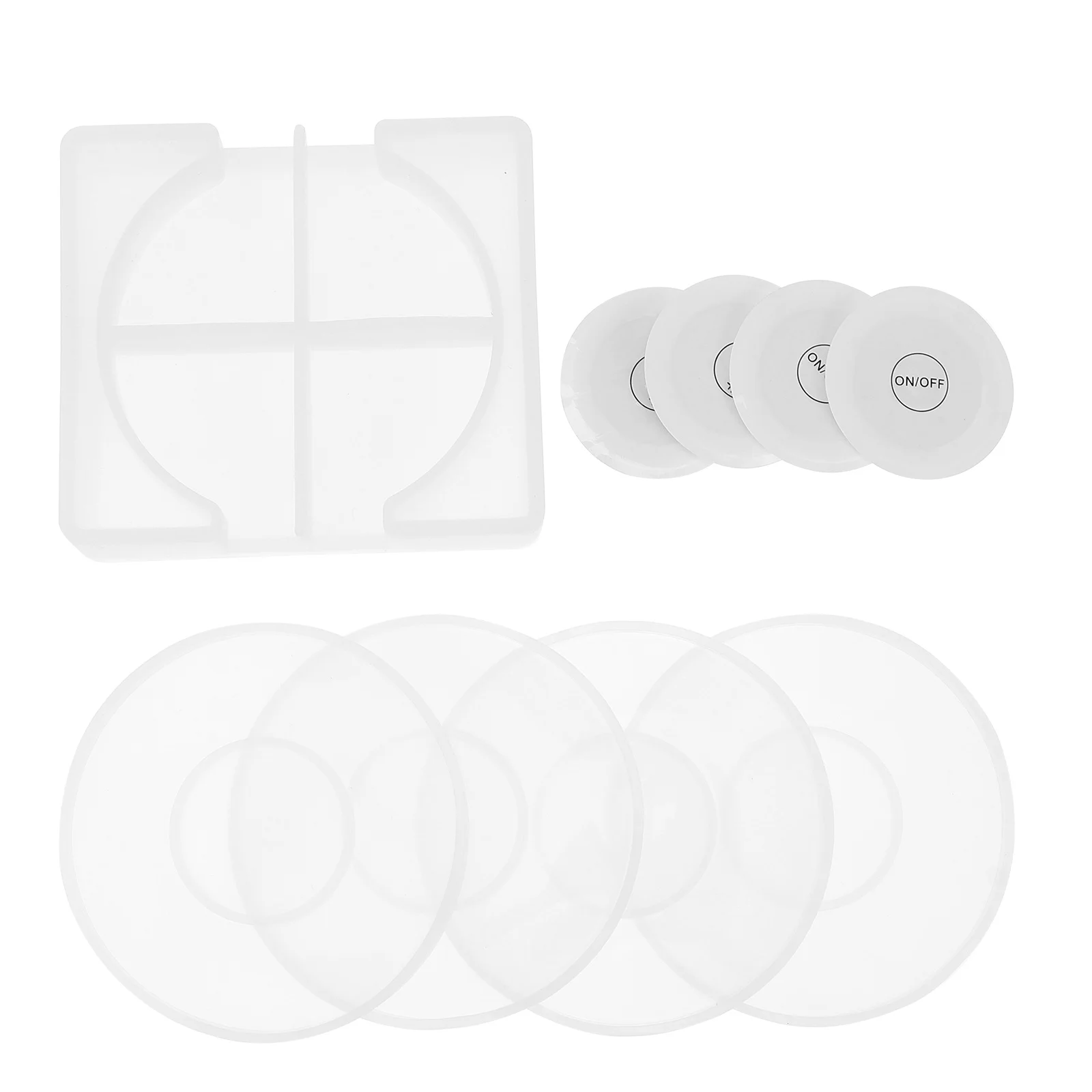 1Set Luminous Cd Mold DIY Coaster Epoxy Casting Flexible Durable Easy Clean Perfect for Home Crafts Coaster Mold