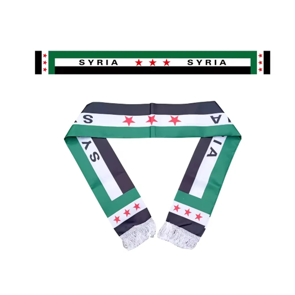 scarf 15*150cm Customized Scarf  Syria  The Syrian Arab Republic Syrian three Star Scarf Banner