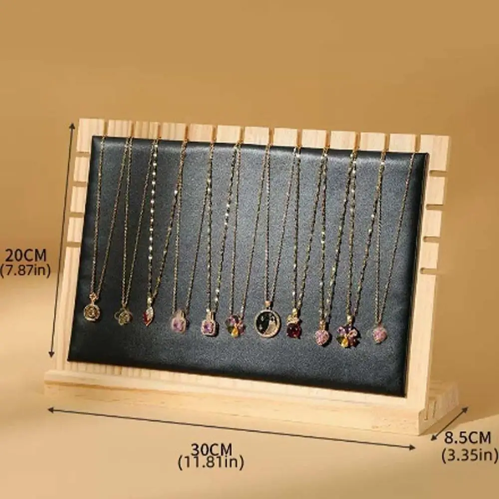 Vetrina per gioielli in legno massello, supporto per collana, supporto per ciondolo, collana, braccialetto, design raffinato, vassoio portaoggetti