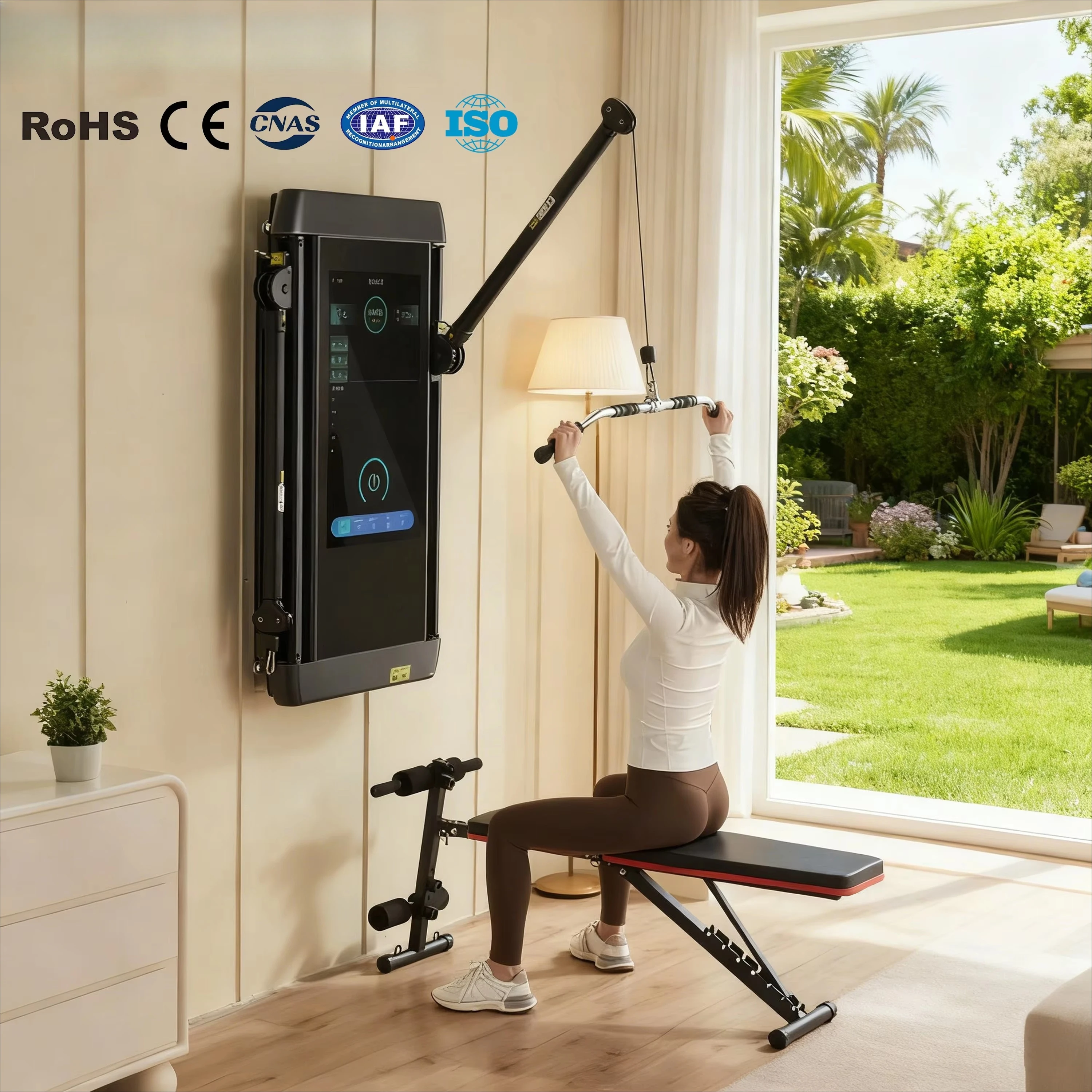 Smart Interactive Fitness Mirror Home Gym Strength & Cardio Workout Equipment Virtual Personal Trainer for Full Body Exercise