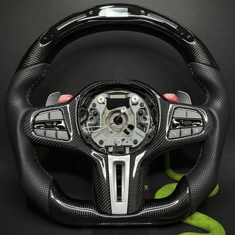Forged Leather Carbon Fiber LED Steering Wheel Fit For BMW G30 G20 G01 G02 G05 G06 G31 G32 G11 G12 G14 G15 G16 G29 F90 F91 F92M3