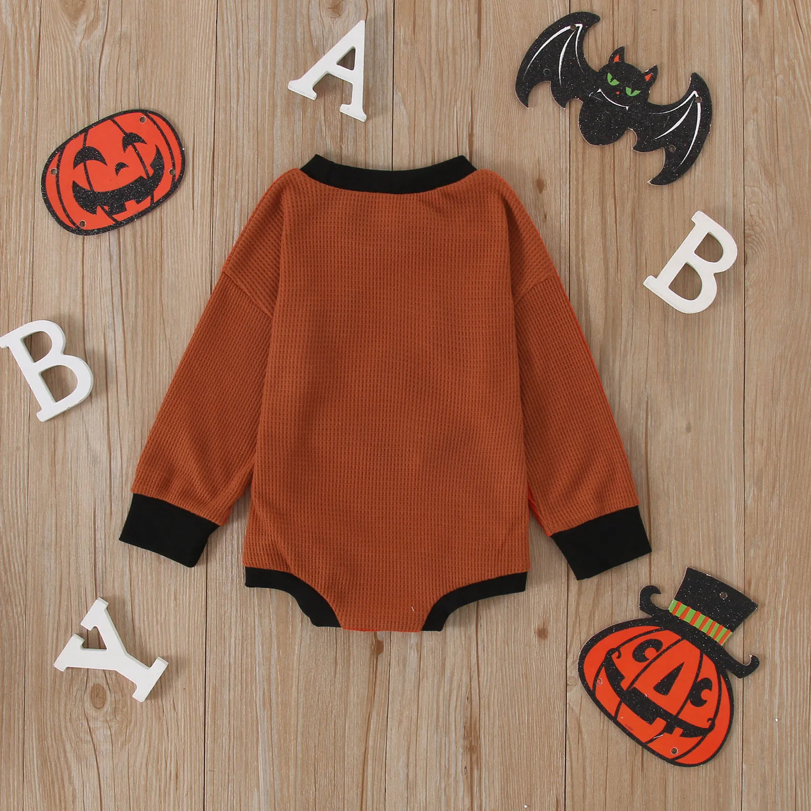 Long Sleeve Baby Sweatshirt Romper for Girls Boys Halloween Clothes Pumpkin/Ghost Print Infant Jumpsuit for Newborn Costumes