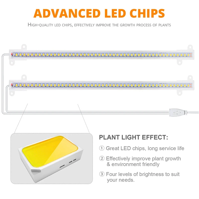 SEAMETAL 2 In 1 Indoor Led Grow Light Full Spectrum Hydroponics Growing Plant Lamps USB Timer Phyto Lamp Dimmable LED Phytolamps