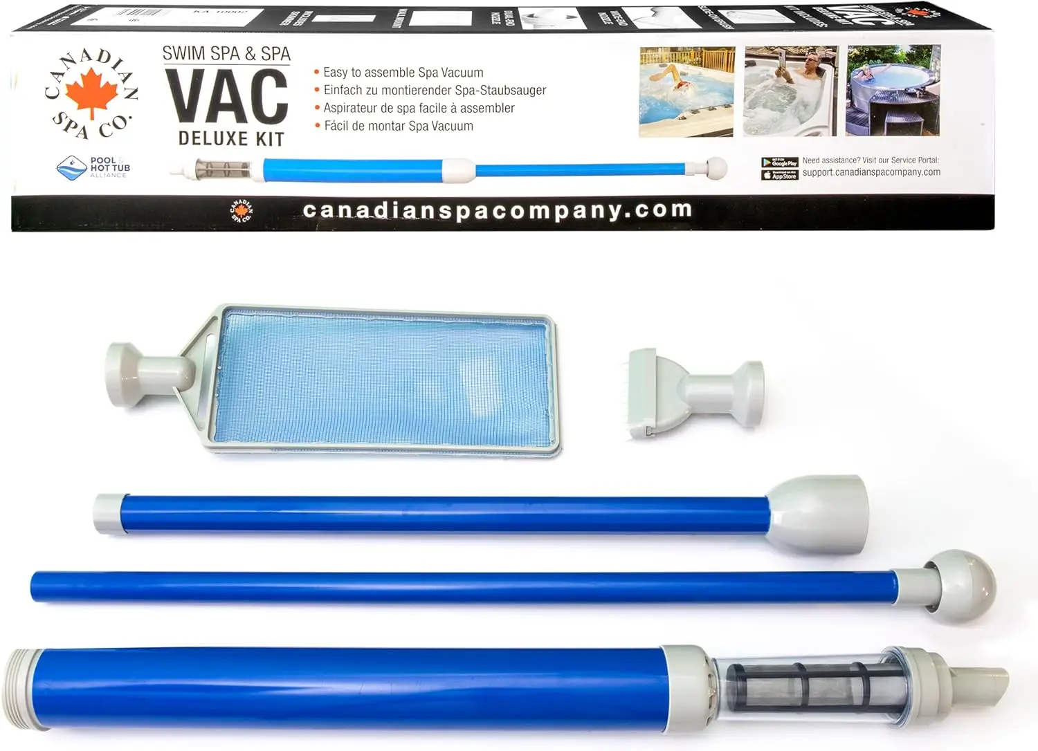 Portable Pool Vacuum Cleaner Set with 3 Attachments, Battery-Free and Lightweight for Easy Hot Tub Cleaning