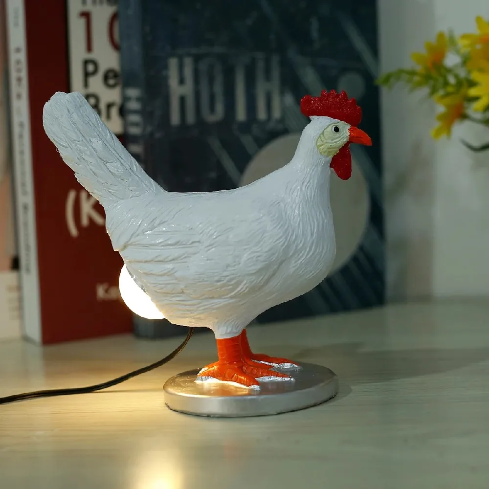 

LED Rooster Night Light Simulated Animal Funny Easter Home Decor Party Carnival Chick Egg Lamp For Bedroom Ornaments