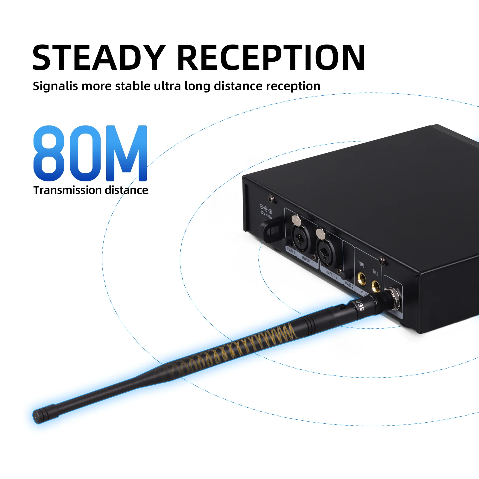 SW-1 전문 스테레오 무선 인이어 모니터 시스템, 무대 모니터링, 오케스트라용, 470 -950 MHz 안정적인 변속기