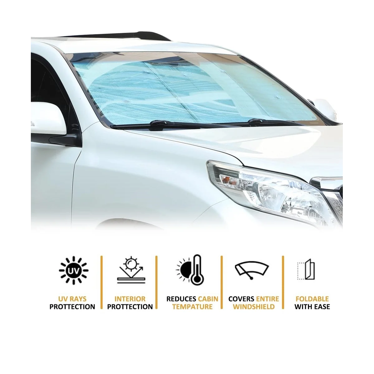 For Toyota Land Cruiser Prado Car Window Windshield Sunshade Front UV Protect Reflector Sun Visor Accessories ,8PCS