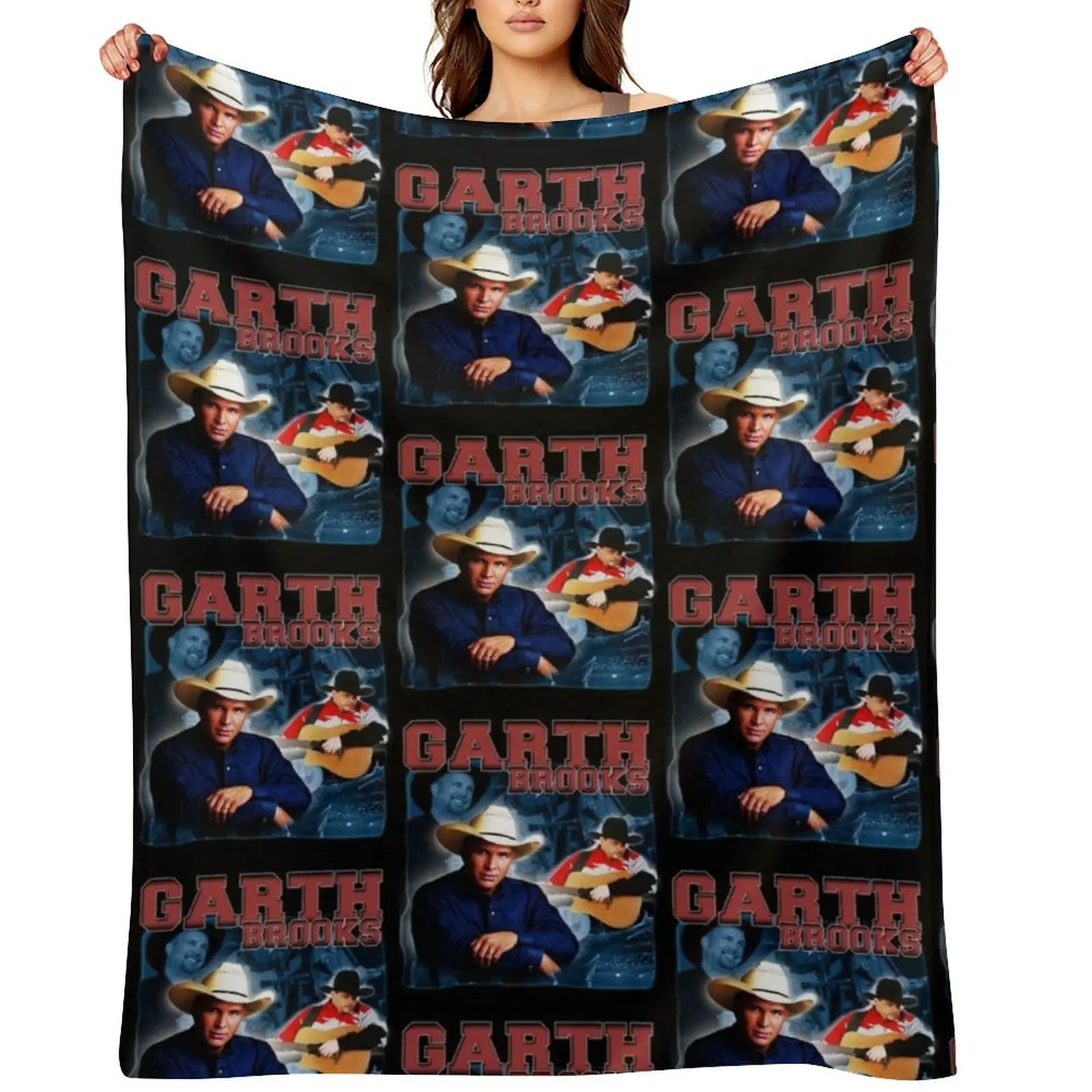 

Garth Brooks Tribute Vintage Bootleg Design Throw Blanket for winter Bed Fashionable Kid'S Flannel Fabric Blankets
