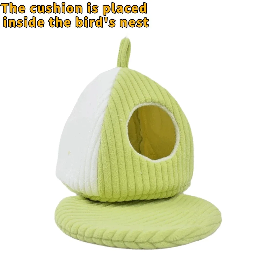 Nido de loro cálido y grueso para hábitat de pájaros, casa de pájaros suave y cómoda, nido de cama para pájaros con forro polar lavable para jaula de pájaros