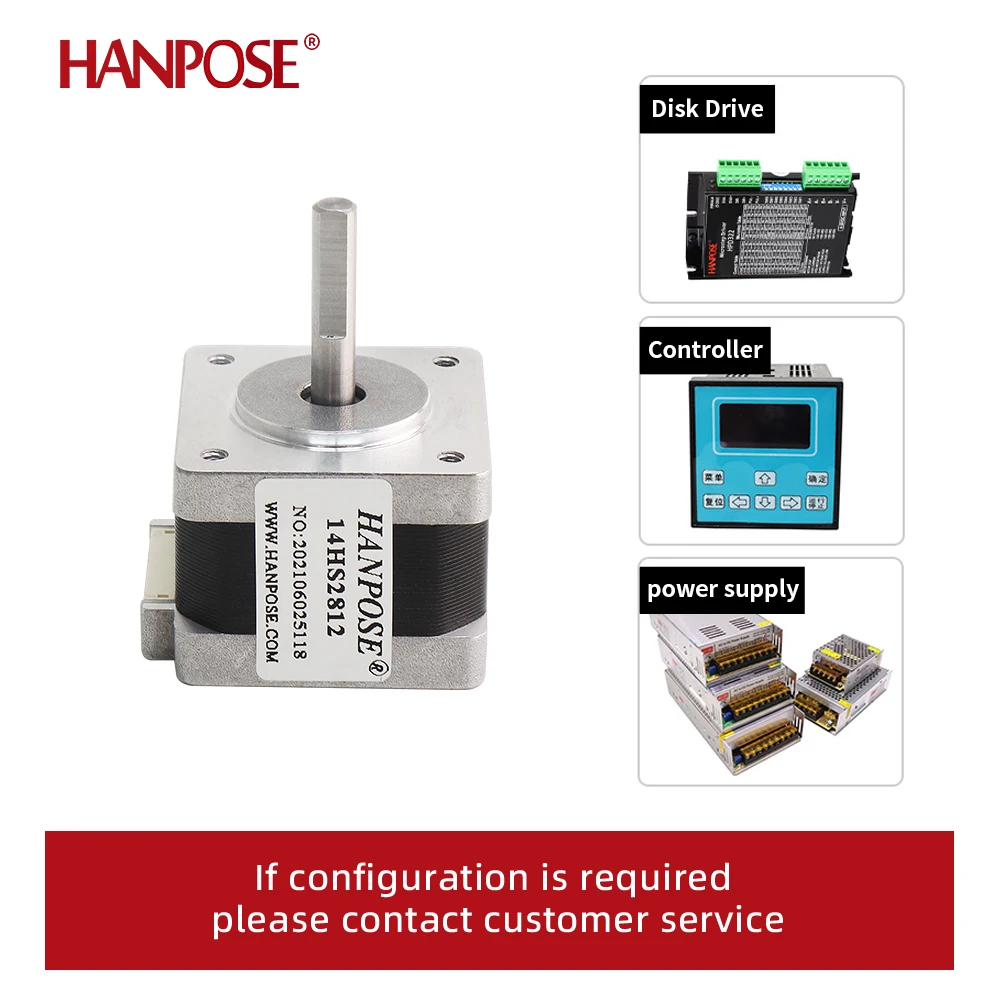 HANPOSE 3pcs  Stepper Motor 14HS2812 Nema 14 0.15N.m 1.2A 35mm for CNC  Nema14 Stepper Motor