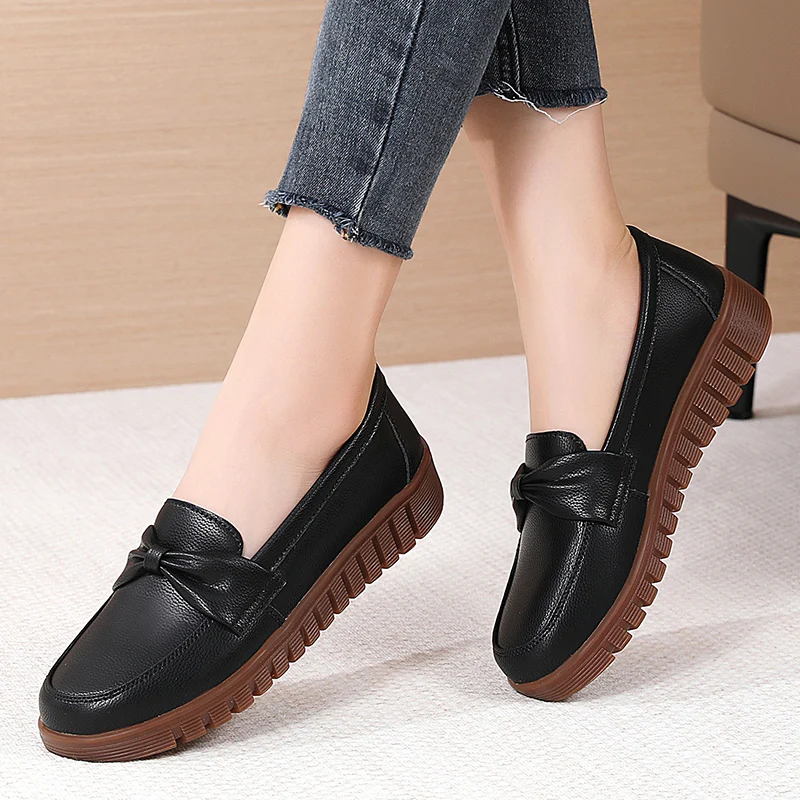 Zapatos planos informales para mujer, zapatos de baile de Ballet, zapatos náuticos para mujer, zapatos planos de maternidad de tela para pan dulce, zapatos de trabajo de oficina