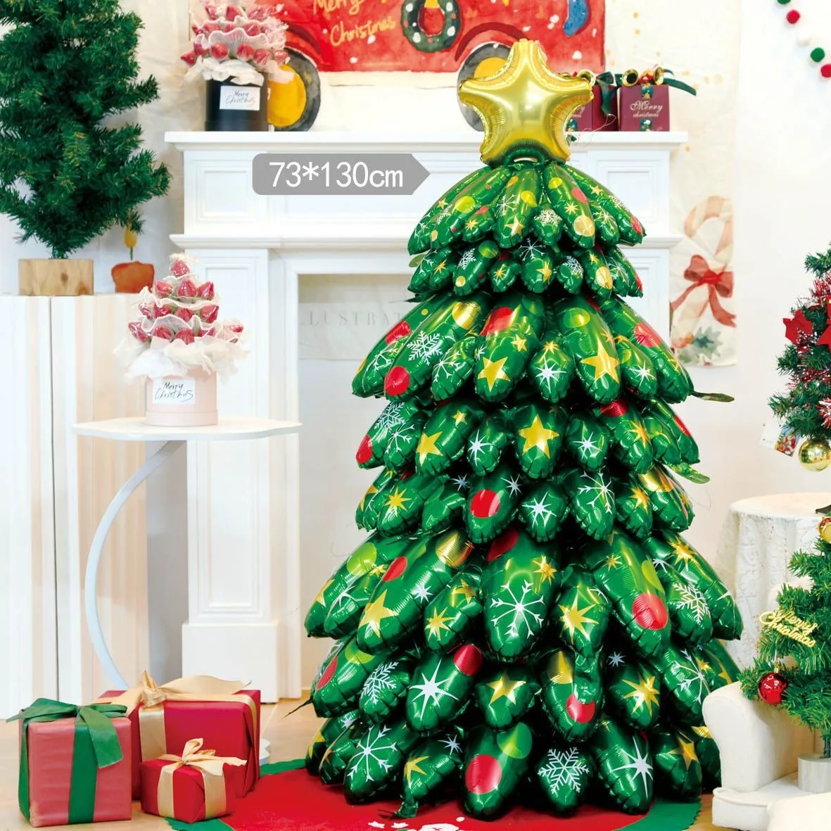 Globos de Feliz Navidad Santa Claus muñeco de nieve alce medias globo de aluminio árbol de Navidad para decoraciones para el hogar Navidad 2026 Año Nuevo