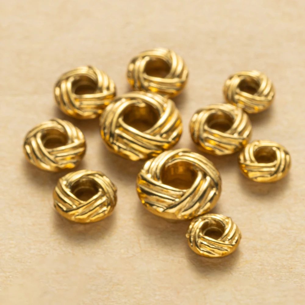 10pcs Stainless Steel Flower Beads PVD Gold Plated Loose Spacer Bead for DIY Bracelet Needlework Jewelry Making Supplies view 3