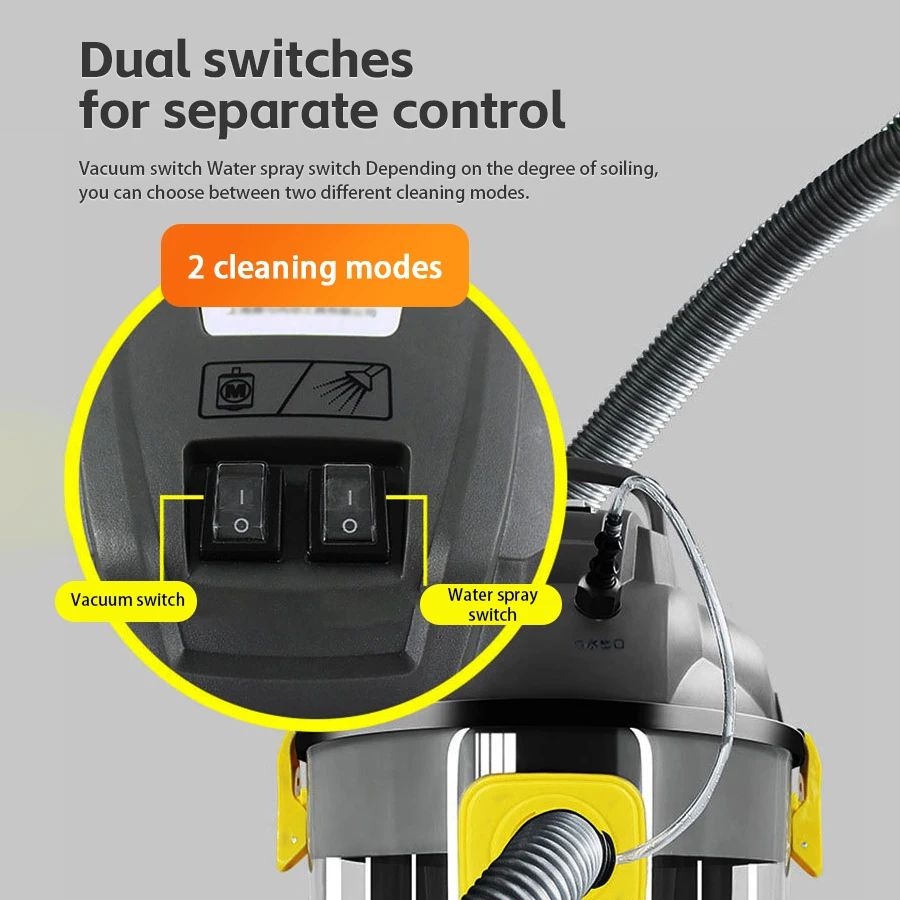1400W 3-in-1 Spray Vacuum Cleaner High Pressure Car Upholstery Carpet Extractor with Wet Dry Function And Sprayer for Home Clean