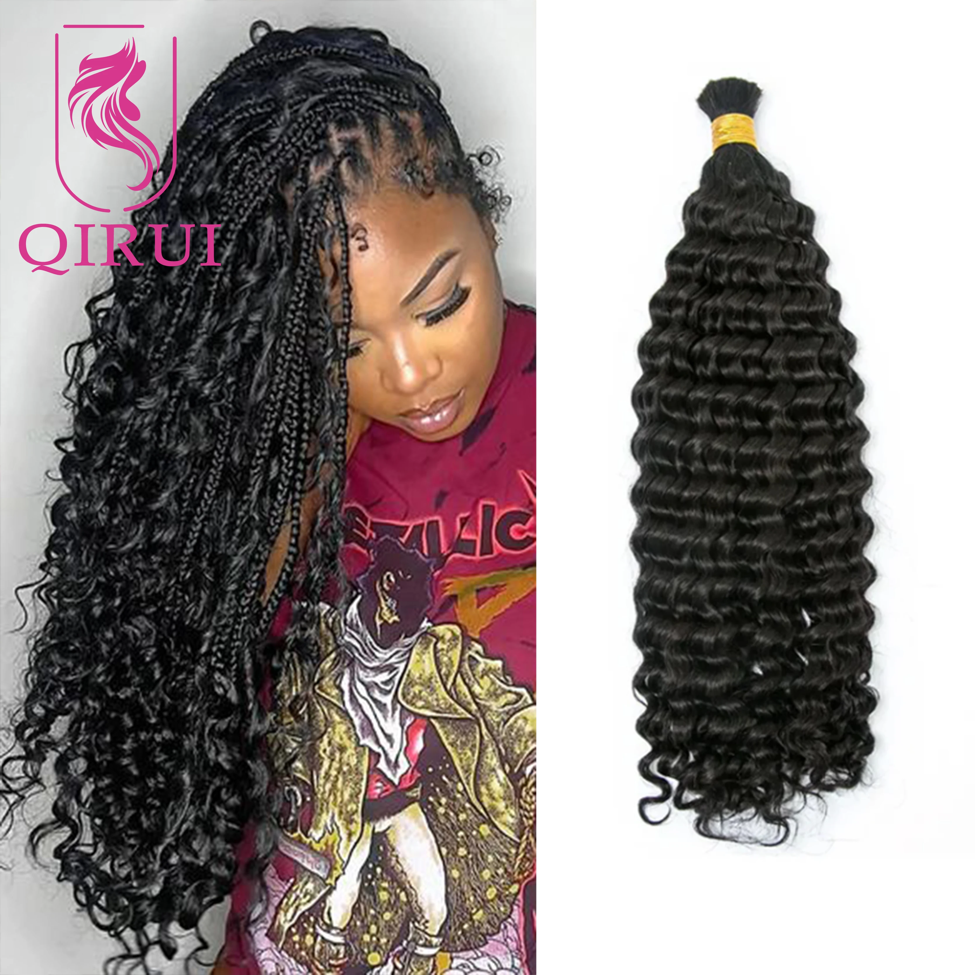 

Italy Curly Bulk Human Hair Bundles No Weft Bulk Human Hair For Braiding Kinky Curly Hair Extensions Full End Double Drawn