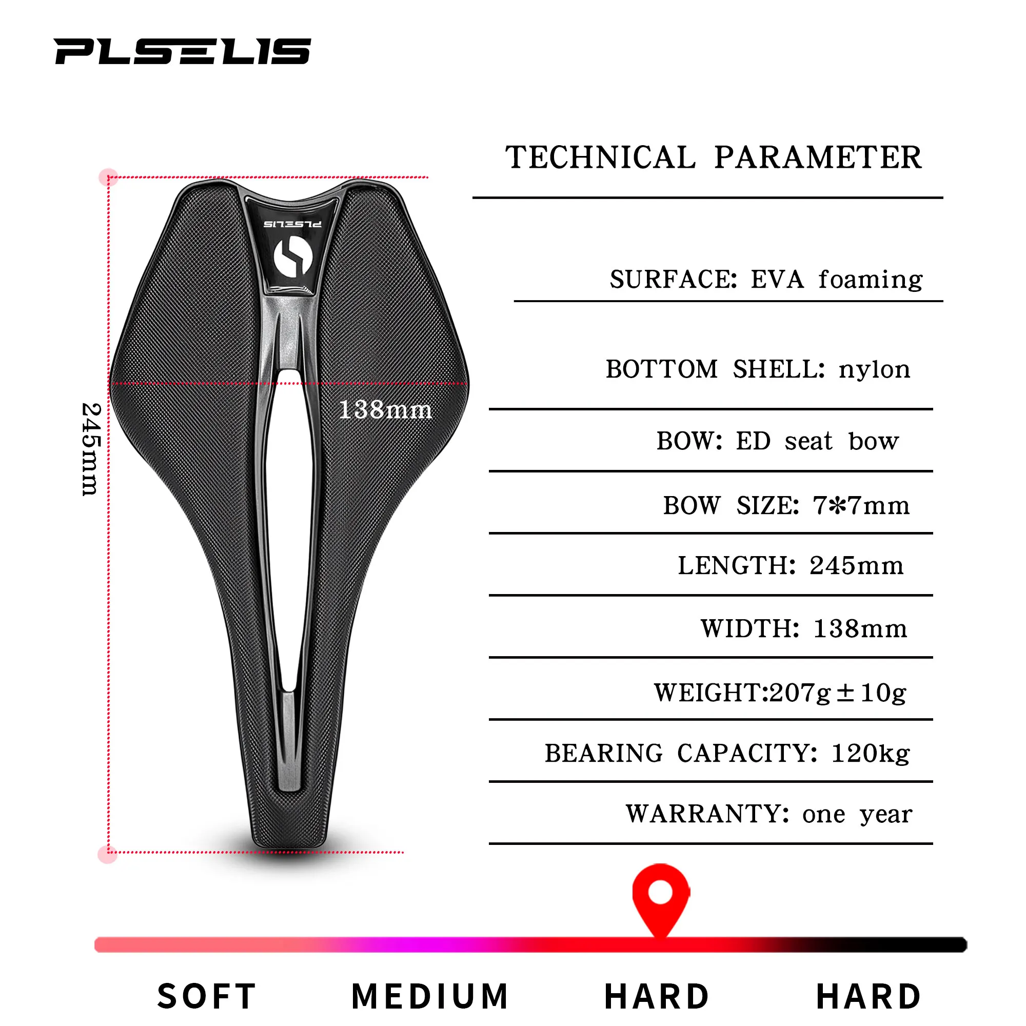PLSELIS بيع ضوء سرج السيارة على الطريق دليل الهواء المجوف الضغط المضاد للانزلاق امتصاص الصدمات صلابة عالية والراحة.1821