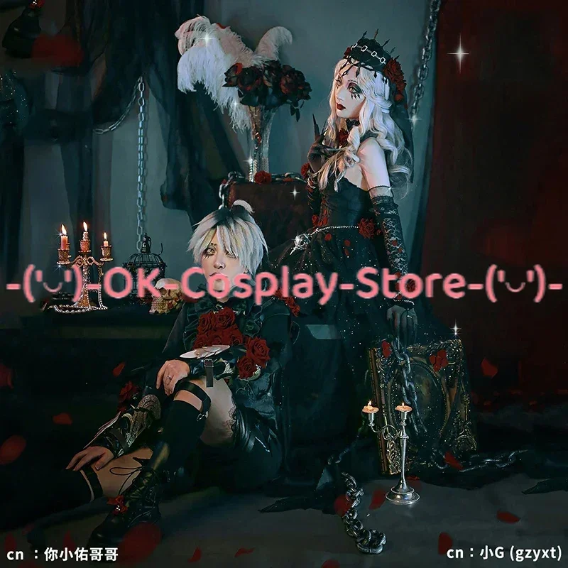 Game Identity V Psychologist Long Night Aida Mesmer Cosplay Costume Deluxe Black Dress Suit Hallween Party Uniforms Custom Made