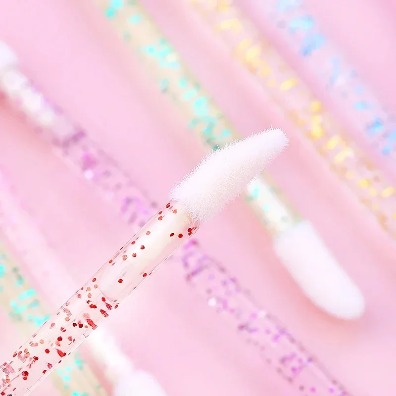 50/100 Uds herramientas cepillos de pestañas cepillo de labios pinceles de maquillaje desechables de cristal aplicador de lápiz labial varillas extensión de pestañas maquillaje