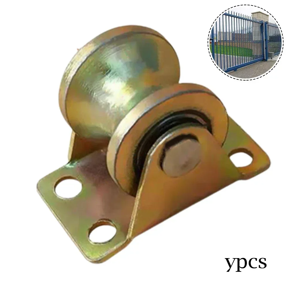 Pulley Block Gold Steel U Shaped Single Wheel Pulley Block with High Load Capacity of 441Lbs and 31mm Wheel Diameter