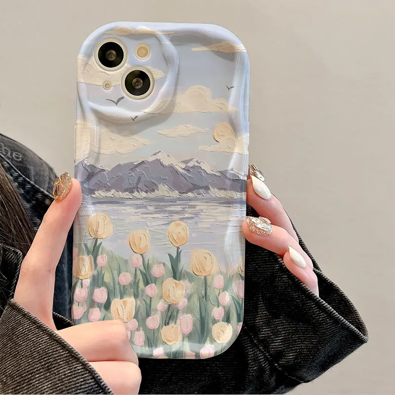 Cloudy flowers Phone Case For Samsung Galaxy A54 A24 A33 A34 A73 5G A31 A32 A51 A52 A53 A71 A72 A30 A20 A50 A50S A30S Cover