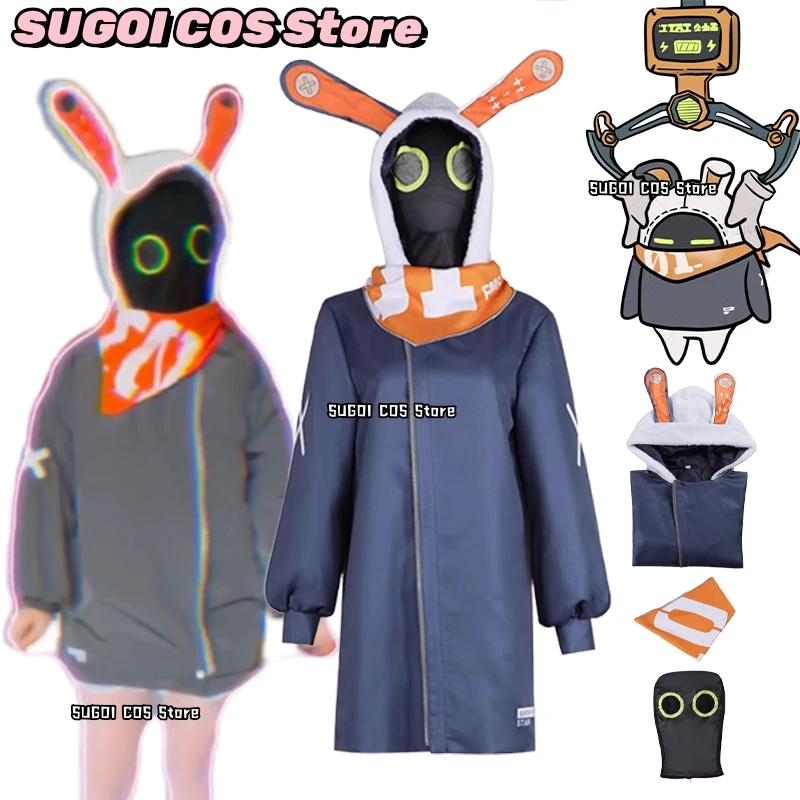 Game Zenless Zone Zero Bangboo Eous Cosplay Costume Hoodies With Rabbit Ear Harajuku Sweatshirts Anime Role-play Unisex Outfit