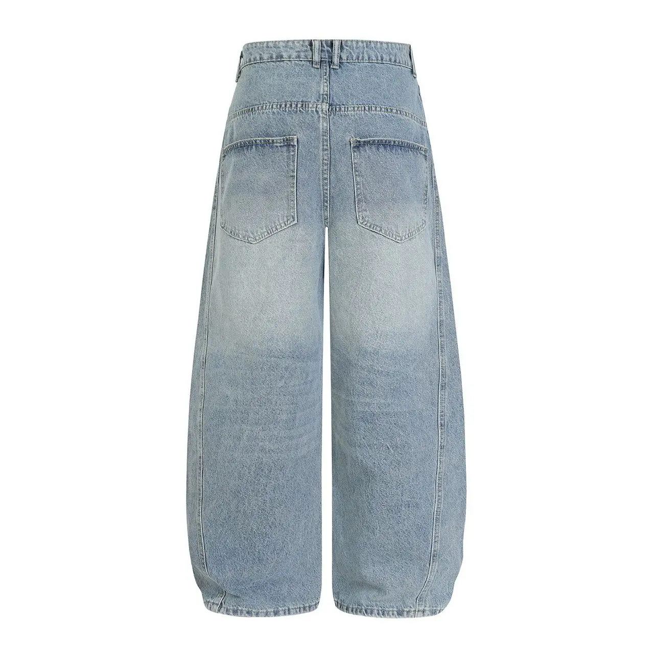 CHIC Casual Baggy Jeans Women Retro Washed Harajuku Vintage Irregular Buttons Fly Denim Trousers Man Trendy Long Straight Pants
