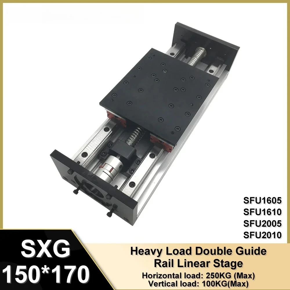 

Тяжелый линейный привод с двойной направляющей HGR20, 4 каретки, блоки SFU1605/1610/2005/SFU2010, 100~1000 мм