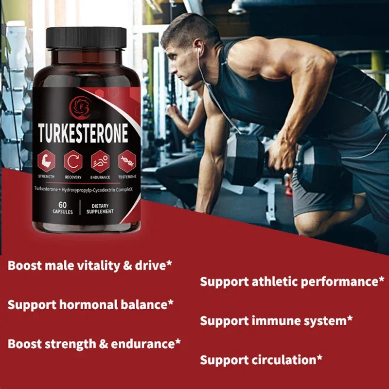 60 Capsules Turkesterone Supplement for Exercise Performance and Muscle Mass