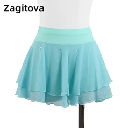 Zagitova-Jupe de patinage artistique pour femmes et filles, vêtements de patinage sur glace, mini jupe avec sous-vêtements, beau diamant