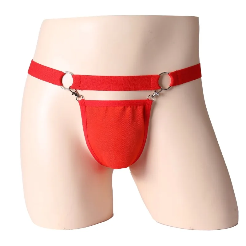 

Sexy Bugle Pouch Thongs Men's Sexy Underwear Double Ring Buckle T-Back G-Strings Male Lingerie Tanga Youth Panties Nightwear