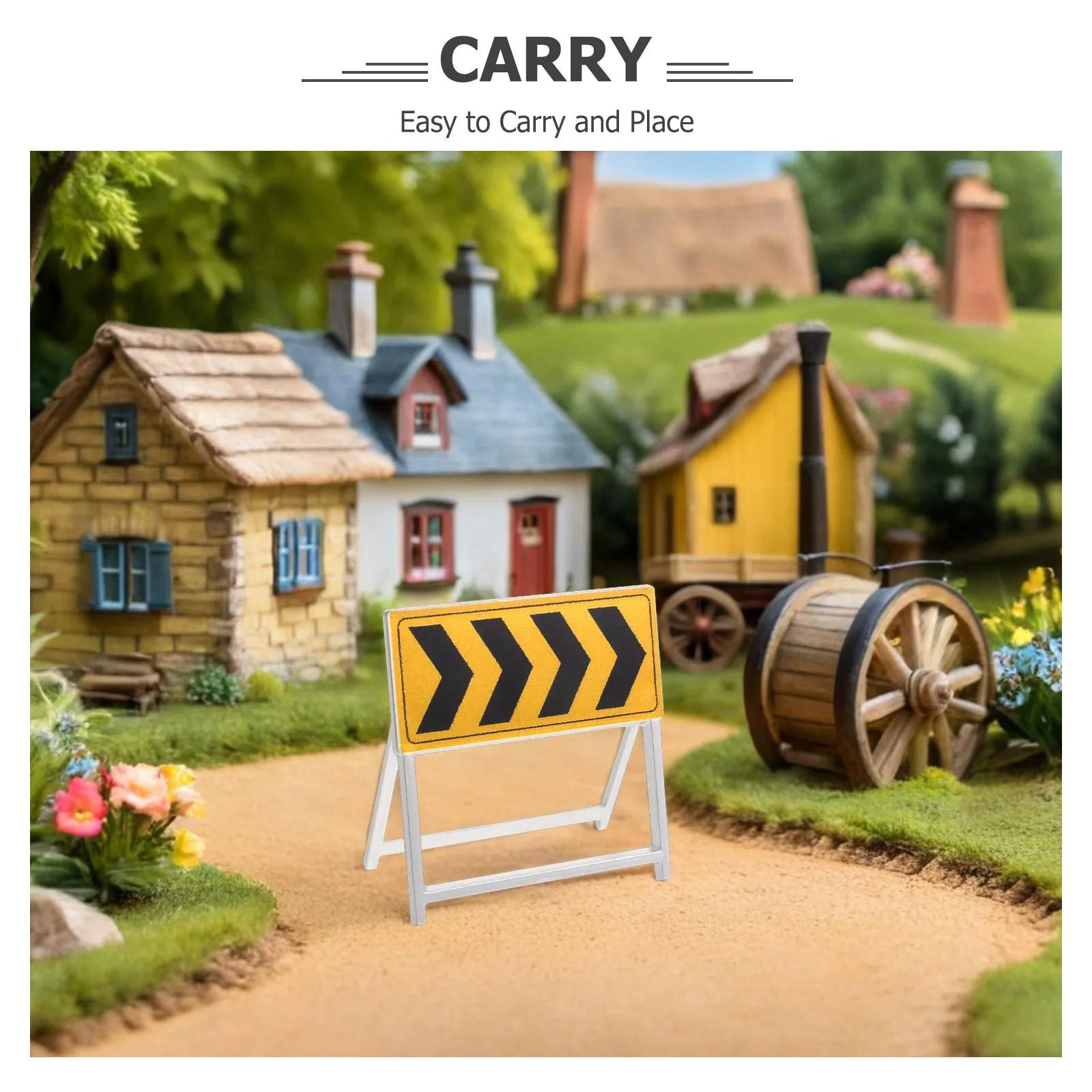 20Pcs Mini Traffic Road Signs Collection Compact Small Construction Site Accessories for Educational Sand Table Landscaping Road