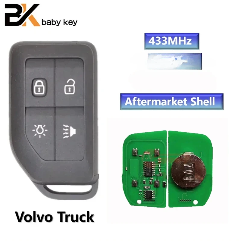 

BB Key for Volvo FM FH16 Truck 433MHz ASK Aftermarket 4 Buttons Smart Remote Control Car Key