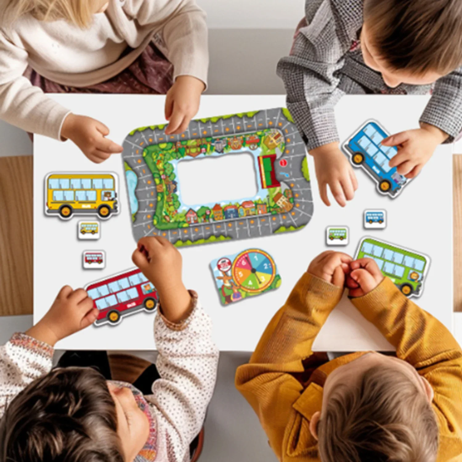 Jeu de société à plateforme de bus Animal Montessori, puzzle amusant pour enfants, jouets de bureau multifonctionnels de dessin animé parent-enfant