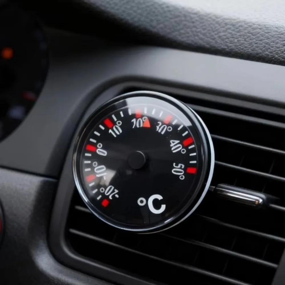 

Mini Scale Measurement Tool Circular High Accuracy Waterproof Dial Car Interior Pointer Type Celsius Thermometer