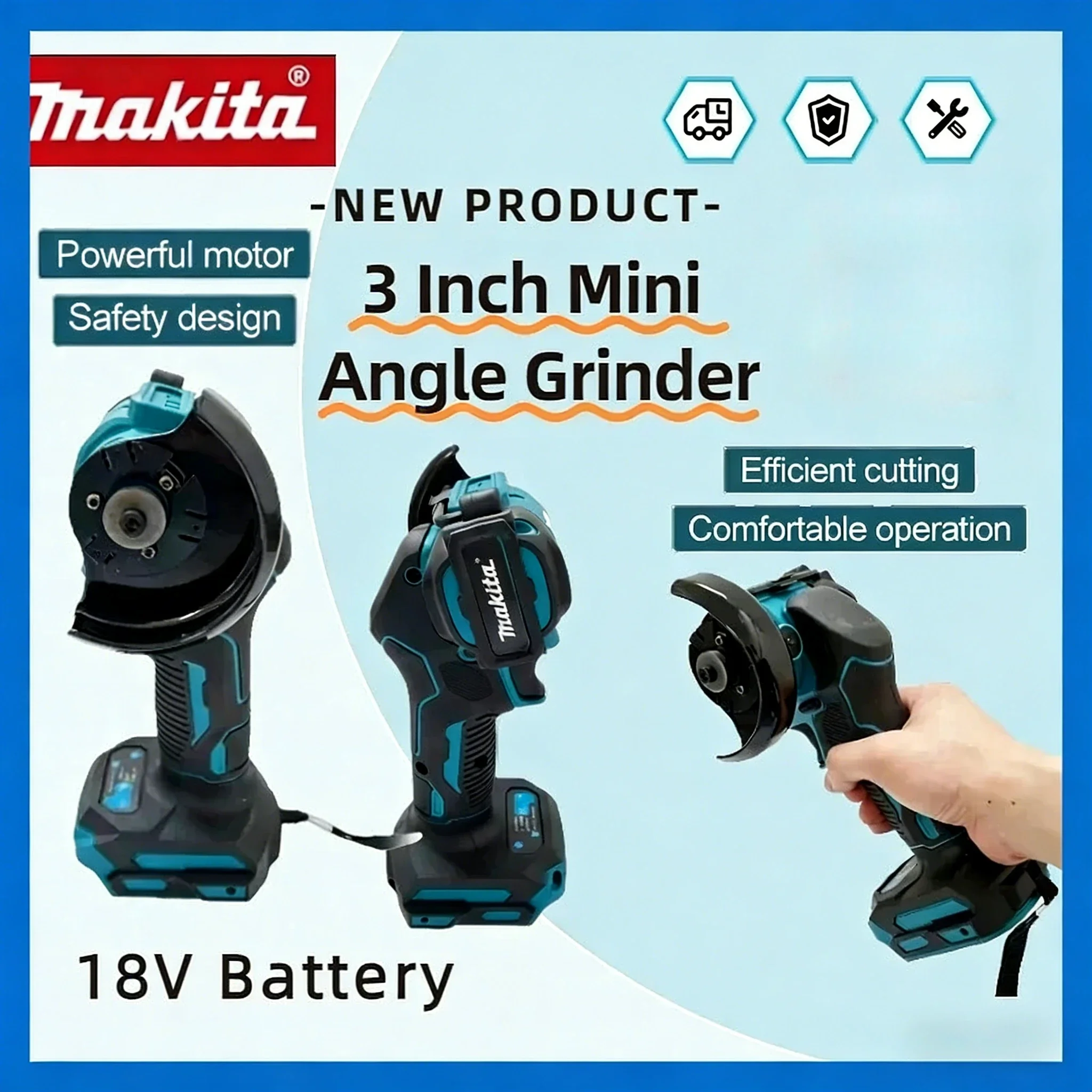 Makita 3 Inch Mini Angle Grinder Power Tool  Cutting Circular Cordless Electirc CUT OFF Saw Power Tool For Makita 18V battery