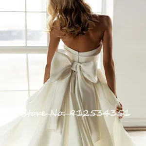 Hochzeitskleid Satin Meerjungfrau Hochzeitskleid, ohne Träger, einfacher Brandkleib, abnehmbarer Zug, Meerjungfrau 12 Hauptverkaufskleider Braut Outlet - №12