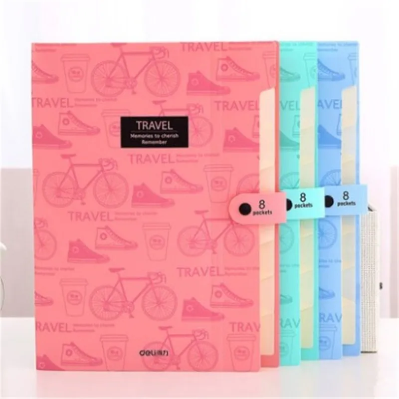 Cute stationery File Folder A4 8 pocket waterproof Expanding Wallet Convenient Manage Holder Document expanding wallet