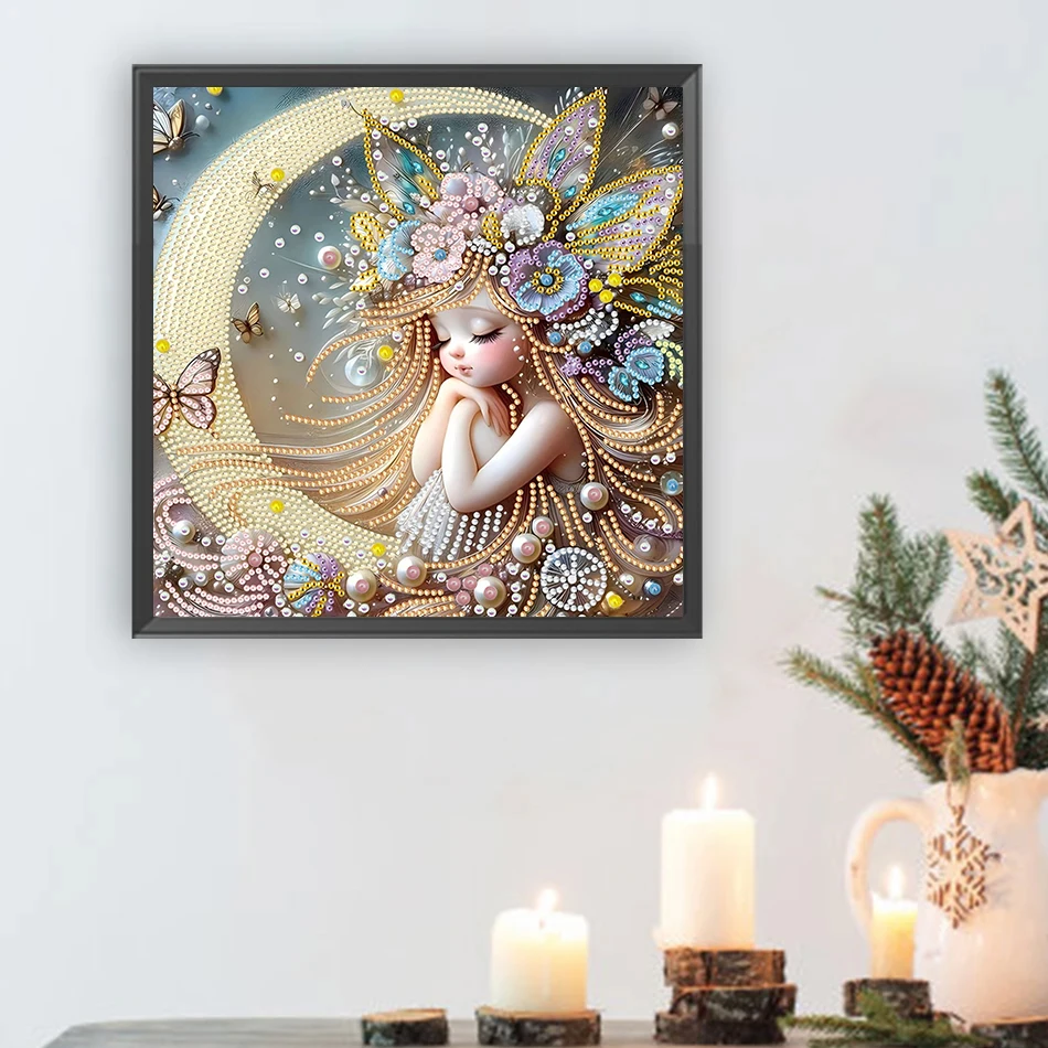 30*30CM DIY 5D Diamond Painting Angel Girl Cross Stitch Kit Partial Special Shaped Embroidery Mosaic Art Decor New