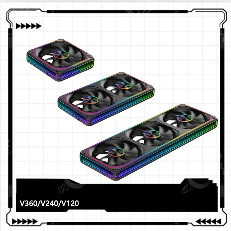 

V360/120 ARGB Computer Case Cooling Fan, Infinity Mirror Series/CD pattern/Hydraulic bearings Integrated cooling fan