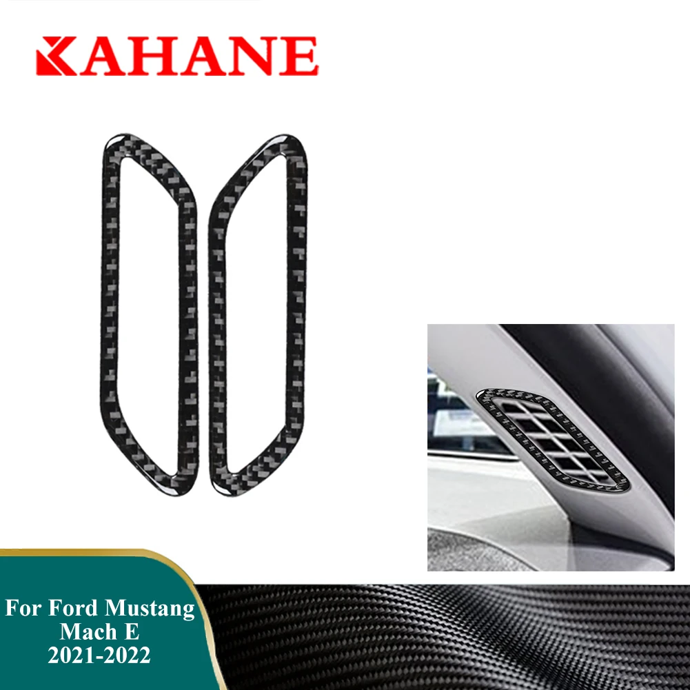 

For Ford Mustang Mach-E 2021 2022 Front Door Pillar Air Outlet Trim Car Carbon Fiber Stickers Interior Mouldings Accessories