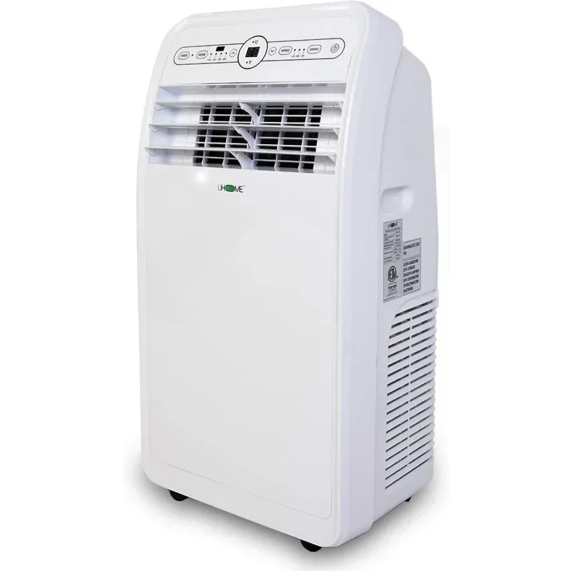 Ar condicionado portátil Uhome com calor 12000 BTU, unidade CA portátil com desumidificador e ventilador, resfriadores e aquece até 400 pés quadrados