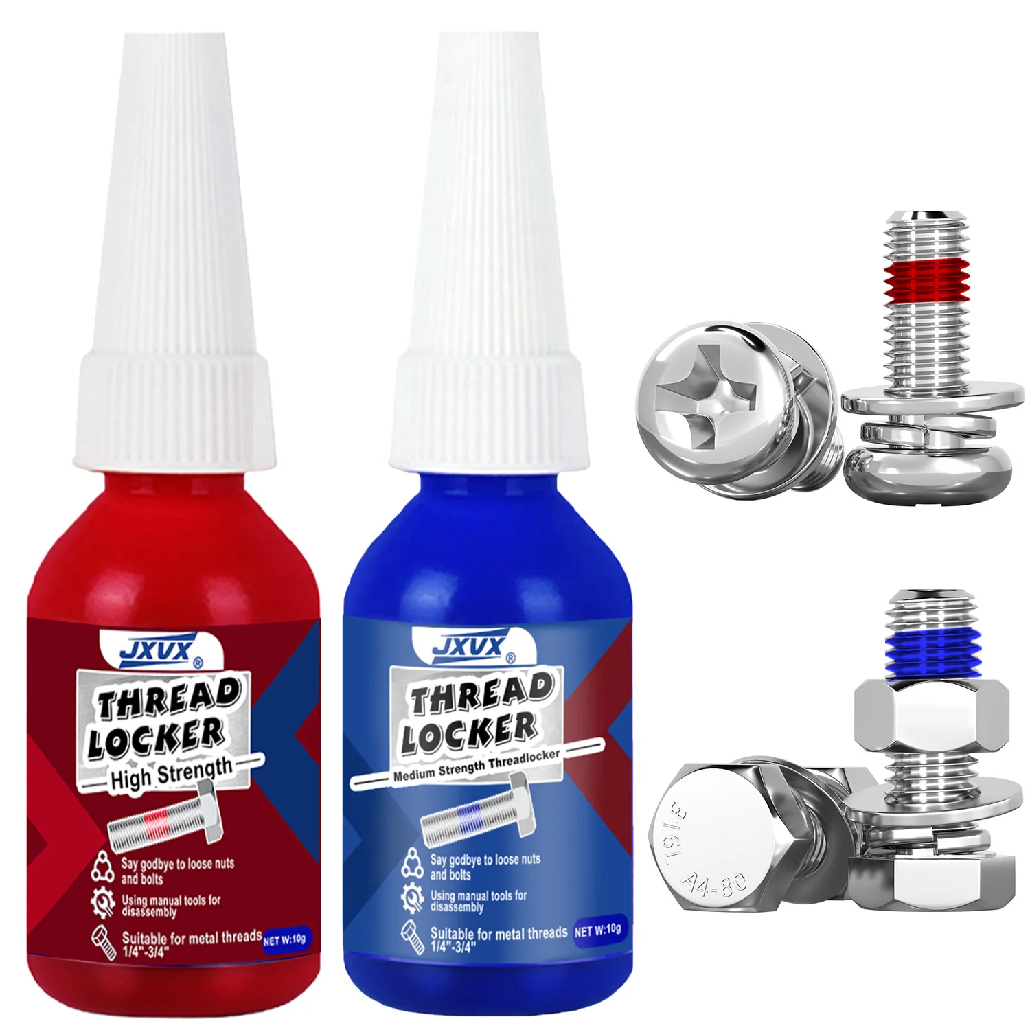 243 blue 271 red thread locking adhesive, permanent locking, fast curing, ideal choice for industrial machinery metal fasteners