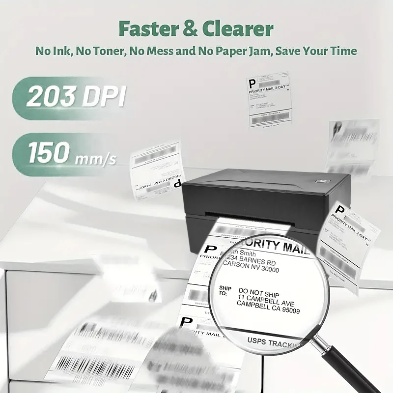 Marklife Thermal Label Printer Bluetooth-compatible Shipping Label Printer 4X6inch Compatible with iPhone Android Window D100