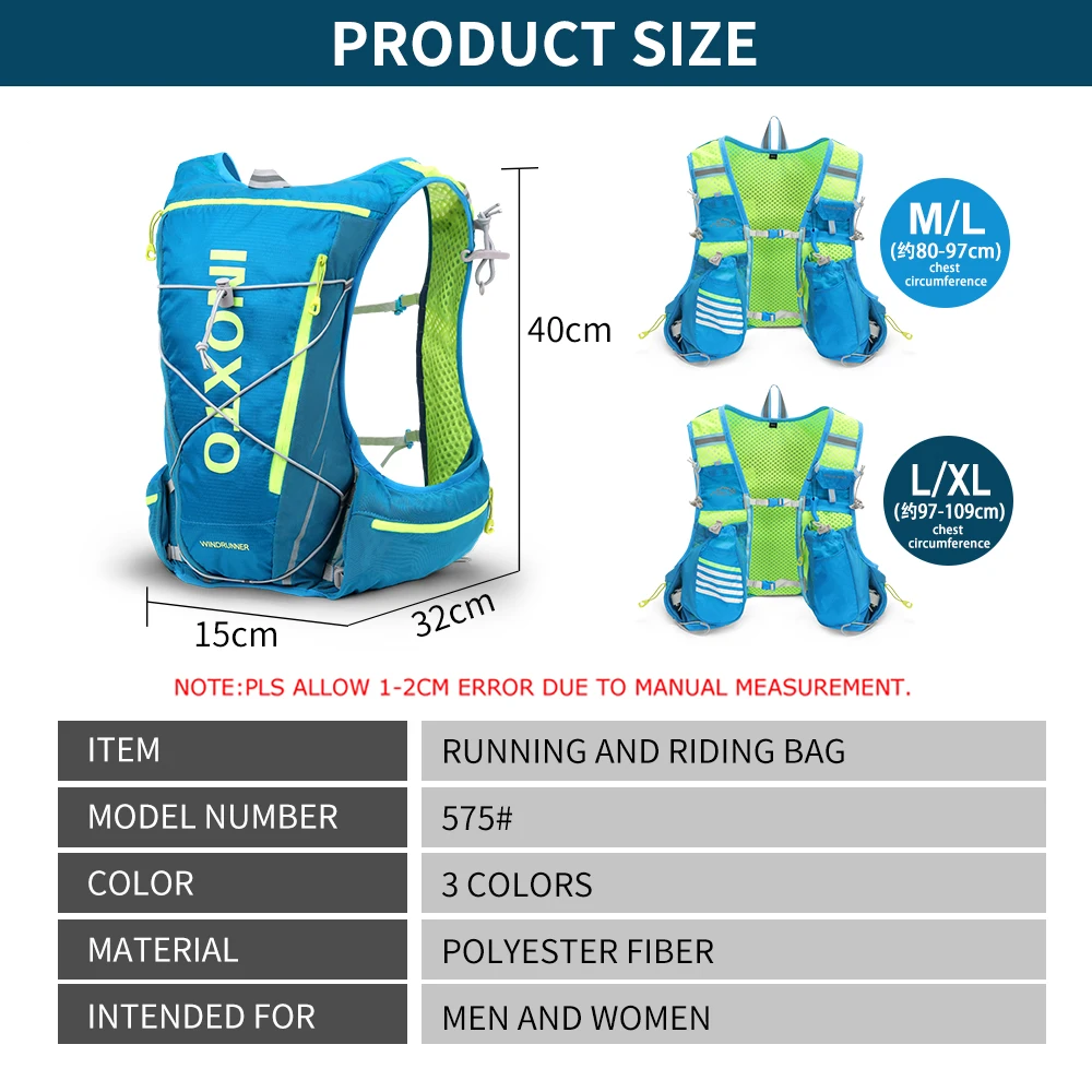 Mochila con chaleco hidratante para correr de 8L, mochila hidratante para ciclismo, senderismo, maratón, hidratante, con bolsa de agua de 1,5 L, botella de agua de 500ml