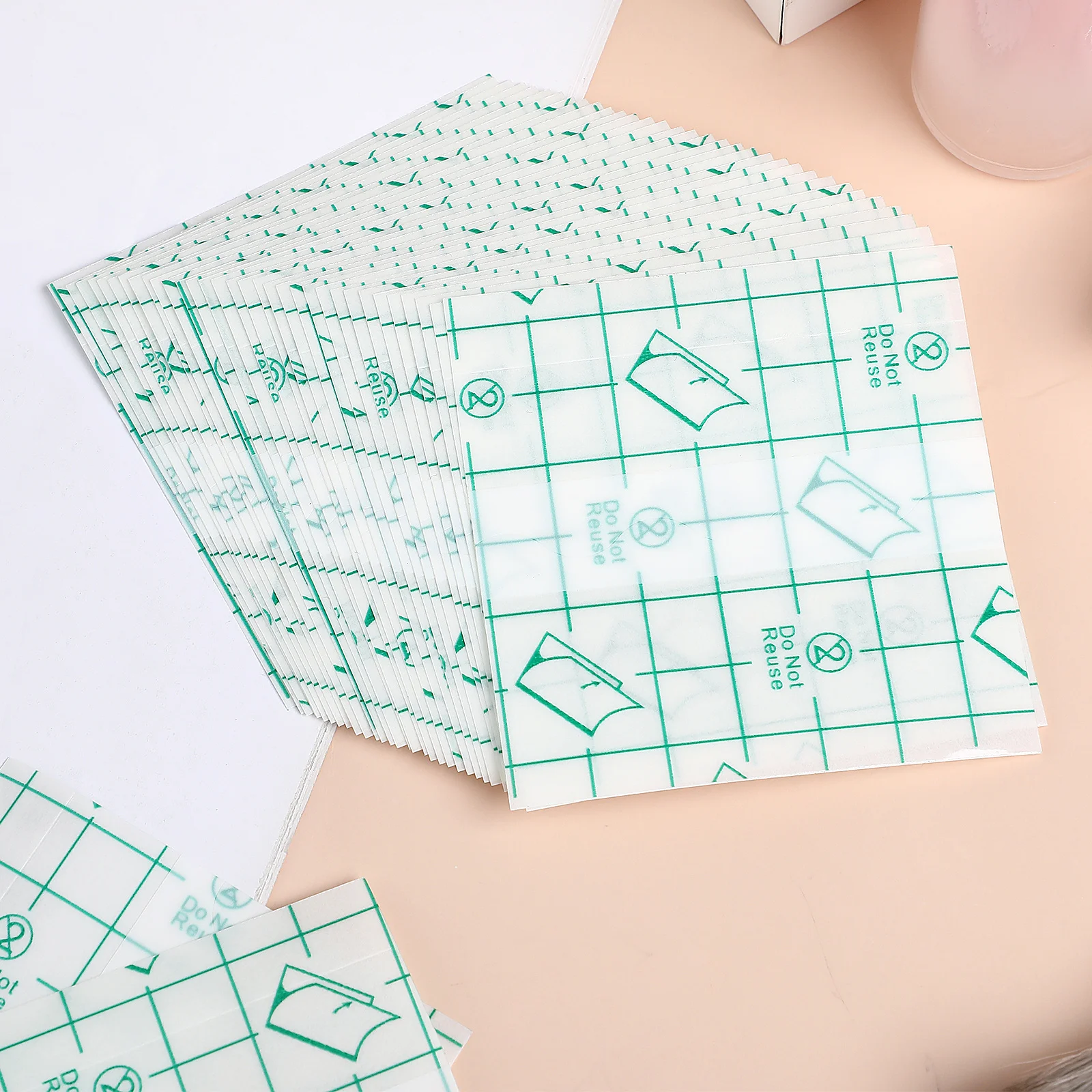 Tavolozze da 100 pezzi Tavolozza autoadesiva per miscelazione trucco Adesivi Strumenti di bellezza usa e getta delicati a mano per truccatori