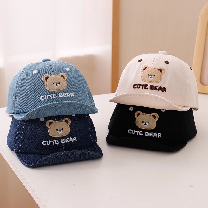 

Toddler Cartoon Soft-brimmed Baseball Cap Bear Letter Embroidered Embroidered Caps for Boys Girls Outdoor Visor Hat