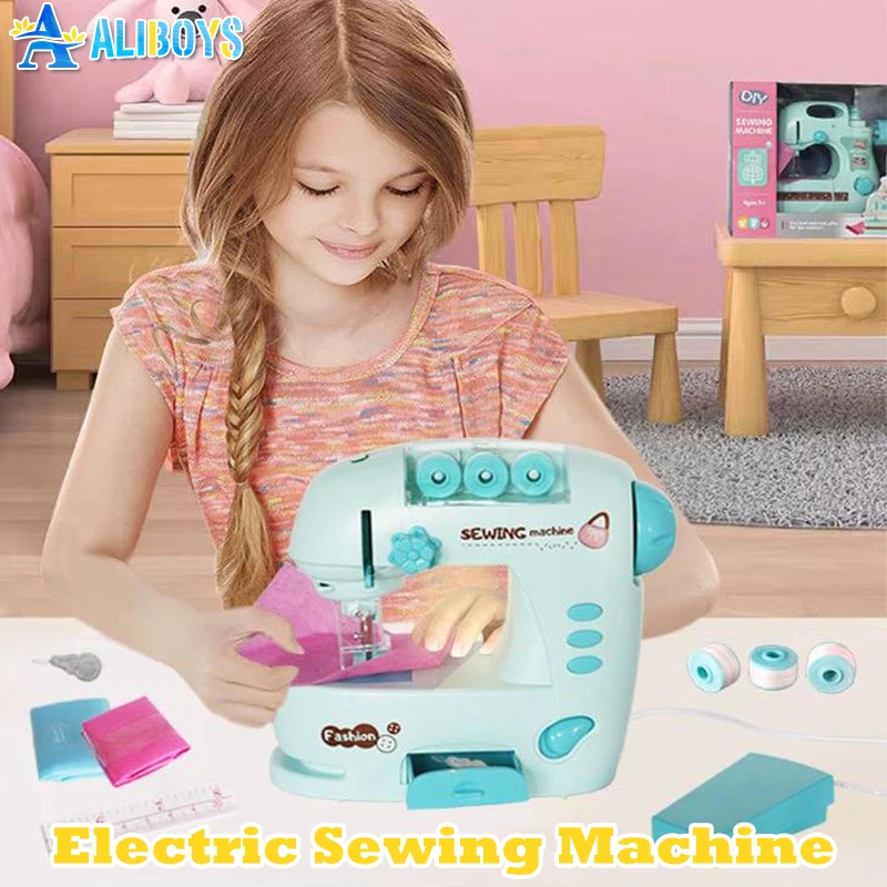 

Electric Sewing Machine Pretend Play Simulation Household Appliance Crafting Stitches Knitting Educational Toy Kid DIY Gift