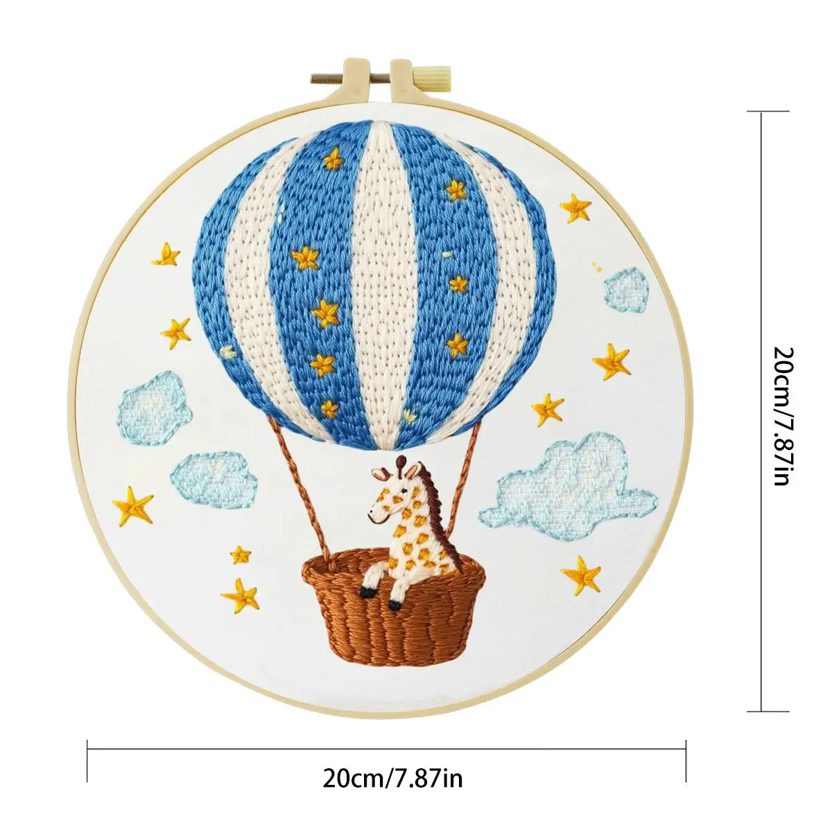 1 Stück 20X20CM/15X15CM 7,87/6,3 Zoll Heißluftballon Stickerei Starter-Kit DIY-Kit DIY-Stickerei-Set für Anfänger – Detail 4